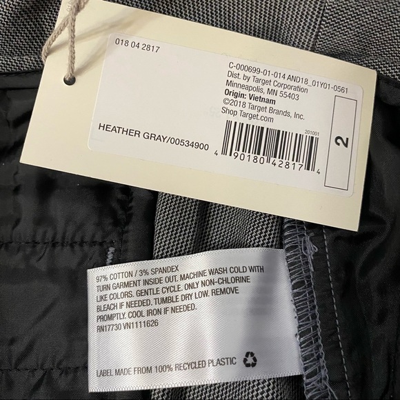 A New Day Gray Grey Curvy Stretch Split Hem Dress Pants 2 - Picture 3 of 9